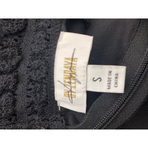 Daya By Zendaya Women Black Crochet Mock Neck A-Line Dress With Pockets Size S - Picture 11 of 12